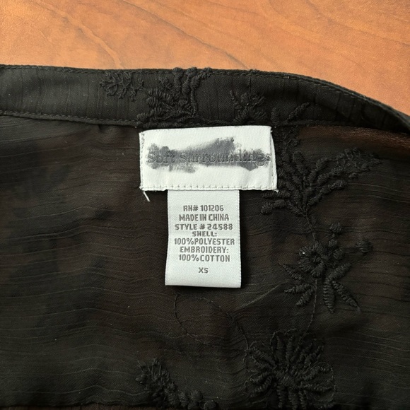 Soft Surroundings Size XS Black Cotton Button Down Long Sleeve - Picture 10 of 11